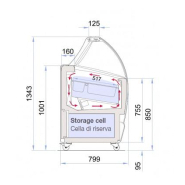 Vitrine à crèmes glacées froid ventilé, pour chr, traiteurs, boulangeries, pâtisseries, marchands de glace et snacks -  bermudalx isa_1