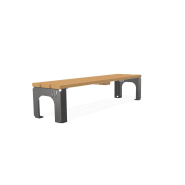Banc sans dossier en acier inoxydable personnalisable - Référence MUB1 - Gravure personnalisée et bois durable classe IV_1