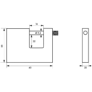 Cadenas à clé Land 60 mm - Corps monobloc en acier massif - Haute sécurité pour chaînes - Thirard_1