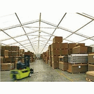 Entrepôt modulaire de stockage / structure en aluminium et acier / toiture en PVC / ancrage au sol avec platine / système d'éclairage / système de chauffage_1