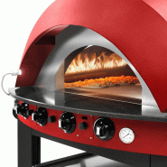 Four à pizza à gaz manuel rouge - 9 pizzas Ø 25 cm | Ggm_1