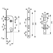 Serrure encastrable pour porte d'entrée - cylindre réversible - Thirard - finition époxy zinguée - Réf : 00050196_1