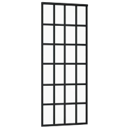 Vidaxl porte coulissante et quincaillerie verre esg/aluminium 76x205cm 3081963_1