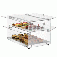 Vitrine neutre à poser - 2 niveaux - 550 mm - Inox et verre  | Bartscher - 700356_1