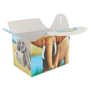 Boîte menu enfant carton Elephants 17x16x10cm - par 300_1