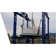 Élévateur de darse - Portique élévateur à bateaux sur roues avec 2 vitesses de déplacement et de levage_1