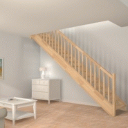 Escalier droit sur mesure traditionnel en bois | oéba_1