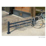 Support cycles Conviviale® - Jesignale - 3 places simple face en acier avec rangement en épi_1