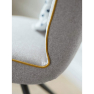 2 Chaises MOOD 100 sur pieds métal avec passepoil - Référence 8035 SR M - ressorts NOSAG et mousse polyuréthane ferme_1