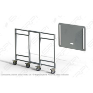Desserte pliante 120x70x90 cm - DES1207090-01E - Structure pliante, plateau PE noir anti-dérapant, 4 roulettes pivotantes_1