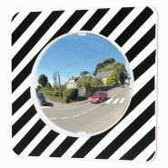 Miroir réglementaire d’agglomération - cadre noir et blanc - contrôle 2 directions avec vision à 90° - 3 niveaux de garantie_1