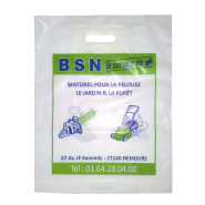 Sac plastique poignées découpées recyclable - 50 à 100 µm - Pour boutiques, fromageries, boucheries, cosmétiques, selleries ou événements_1