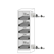 Armoire de sécurité Q-PEGASUS-90 - Modèle Q90.195.060.WDAC - Réf 30074-049-33613 - Type 90 conforme NF EN 14470-1_1