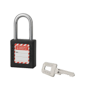 Cadenas de consignation loto lockout tagout 40 mm anse acier ø 6 x 38 mm noir