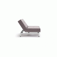 Innovation Living - Fauteuil design Splitback Chrome convertible lit 90x115 cm - tissu Mixed Dance Grey_1