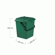 Seau monobloc GARANTIA 640010 - vert sapin 8L - anse en polyéthylène et couvercle sur charnière_1