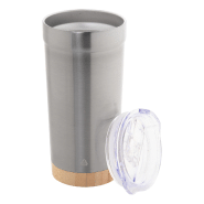 Mug thermos - isotherme à double paroi en acier inoxydable recyclé - base en bambou - 600 ml_1