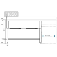 Plonge avec passage lave-vaisselle 1m60_1