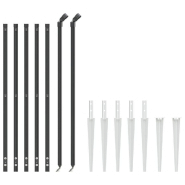 Vidaxl clôture en treillis métallique et ancrage anthracite 1,1x10 m 154274_1