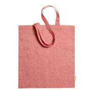 Tote bag - sac publicitaire en coton recyclé - 120 g/m² - couleur rouge - anses longues_1