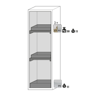 Armoire de sécurité S-CLASSIC-90 modèle S90.196.060.WDASR - Réf 30230-001-33458 - stockage de substances inflammables selon NF EN 14470-1_1