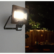 Projecteur mural NINO 50W 4000lm - Détecteur de mouvement paramétrable - IP65 - Noir mat_1