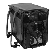 Valise de transport repas avec anses en vinyl noir 44x37x29cm_1