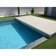 Abri piscine plat STILYS - amovible, manuel, en aluminium avec terrasse mobile sur rail_2