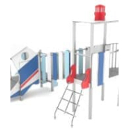 Structure pour aire de jeux pour enfant 1 an et plus - Grand Marin LD1MT210010 - Ludoparc - Capacité 20 personnes - Hauteur de chute 100 cm - Dimensions 2,80 x 4,60 x 2,70 m_1
