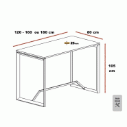 Table haute Star - Mobel Linea - 120, Anthracite, Chêne veiné_1