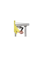 Table inox centrale Ergonomix TOURNUS EQUIPEMENT à hauteur réglable avec étagère basse_1