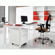 Bureau individuel Tempo réglable en hauteur. - 180, Blanc, Blanc_0