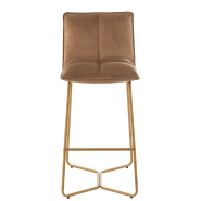 Chaise de bar RATRI - Velours marron, pieds métal en laiton - Style et confort_1