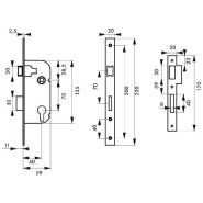 Serrure encastrable pour porte d'entrée Z/BR - Thirard - Coffre acier embouti, mécanisme à 1 tour, réversible_1