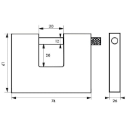 Cadenas à clé blindé Land 60 mm - Corps acier monobloc, blindage cémenté, haute sûreté chantier_1