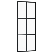 Vidaxl porte coulissante et quincaillerie verre esg/aluminium 76x205cm 3081945_1