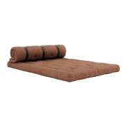 Canapé futon standard convertible Buckle-Up Sofa - Brun argile - Matelas 140x200 cm_1