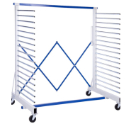 Chariot à étagères extra-stable STABILOFLEX pour peintres et vernisseurs - capacité 900 kg, extensible jusqu'à 2000 mm_1