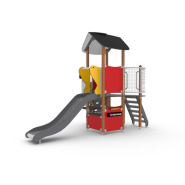 Structure multi-jeux Unimini Cantoni - 3 à 5 ans - Réf. 8046961 - Hags - Poteaux bois et panneaux HPL_1