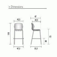 Tabouret haut No Frill - Mobel Linea - Bleu clair_1