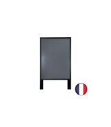 Chevalet stop trottoir bois noir avec porte affiche alu format A1 - Dimensions 106 x 62 cm - Référence : LSTFA1N_1