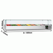 Saladette réfrigérée à poser 8 bacs gn 1/4 - vitrine à ingrédients de 180 cm_1