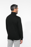 Trucker - Sweat-shirt piqué col zippé homme Kariban - Réf: K206, 80% coton, intérieur col contrasté_1