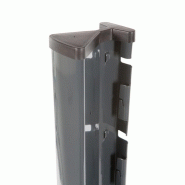 Poteau de clôture à encoches gris - Hauteur 2,27 m_1