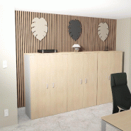 Armoire moyenne avec portes en bois - Mobel Linea - 100, Chêne_1