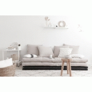 Banquette futon tatami CHICO naturel - Couchage modulable 2x70x200 cm ou 140x200 cm_1