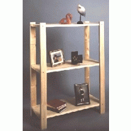 Étagère en pin brut - 3 tablettes réglables - L.65 x P.28 x H.90 cm - Charge maximale 50kg par tablette_1