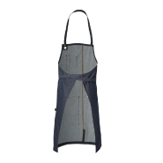 Tablier de service avec bavette coton denim et cuir 88 x 100 cm_1