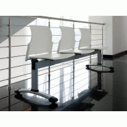 Banc d'accueil Milo - 3 places - Assise et dossier en polypropylène - Coque blanche_1