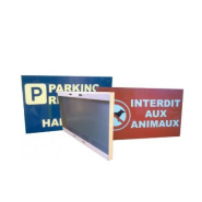 Pa0111 - Panneau d'enseigne aluminium plié pour poteaux - Sigma Signalisation - Ht 300mm x Lg 400mm_1